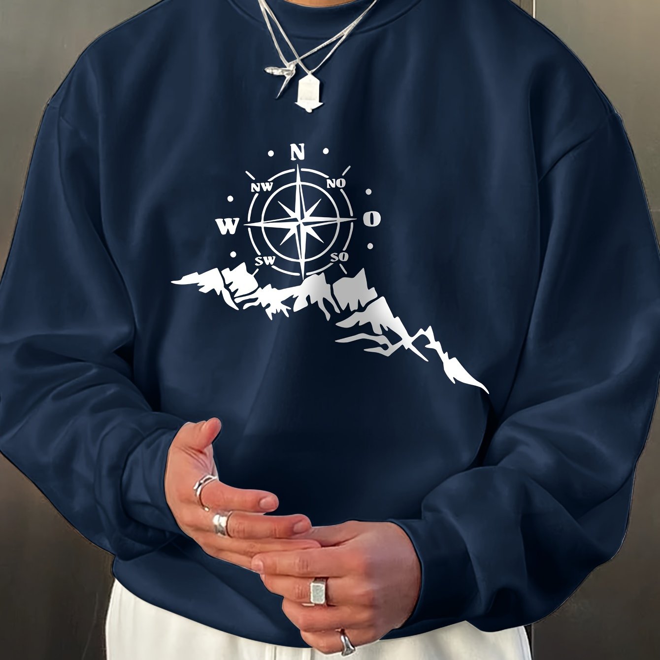 Compass Print Sweatshirt