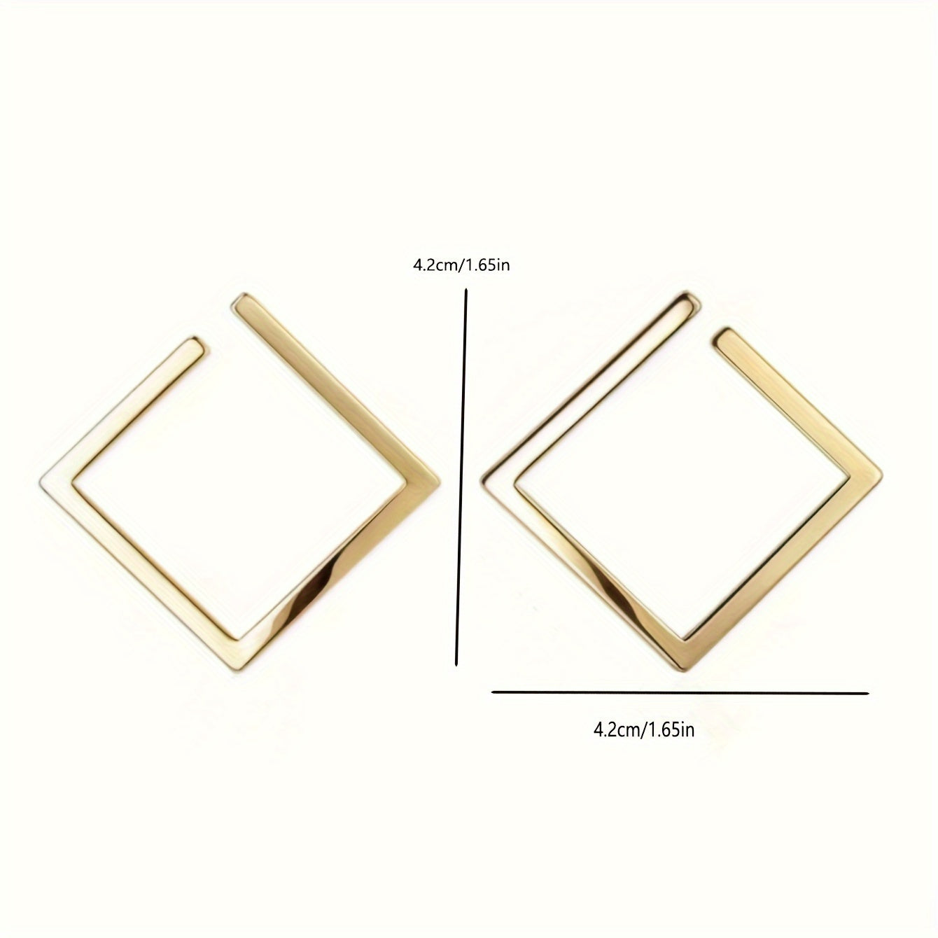 Elegant Geometric Square Stud Earrings, Minimalist Style Jewelry Accessory For Women