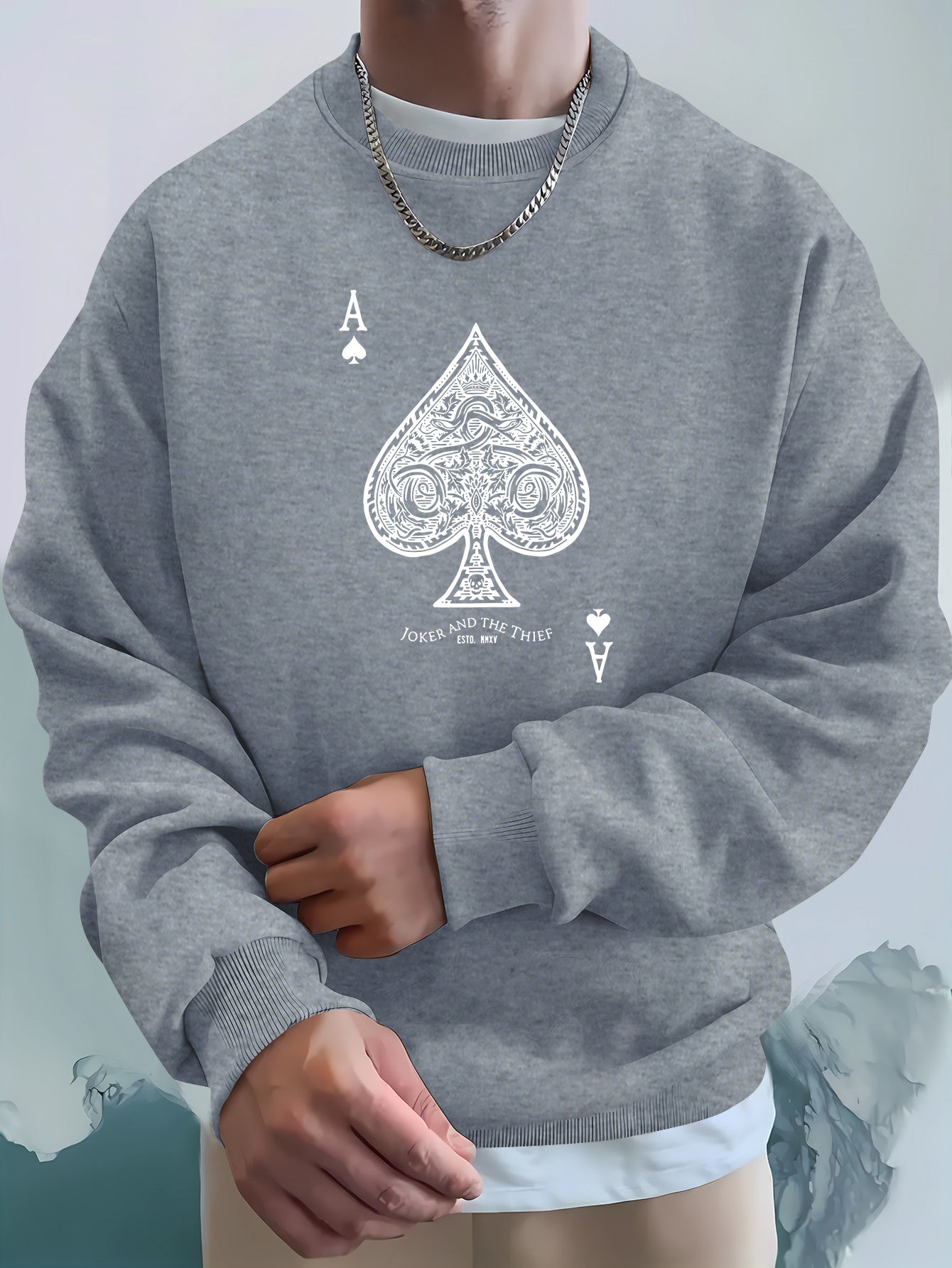 Playing Card Print Sweater