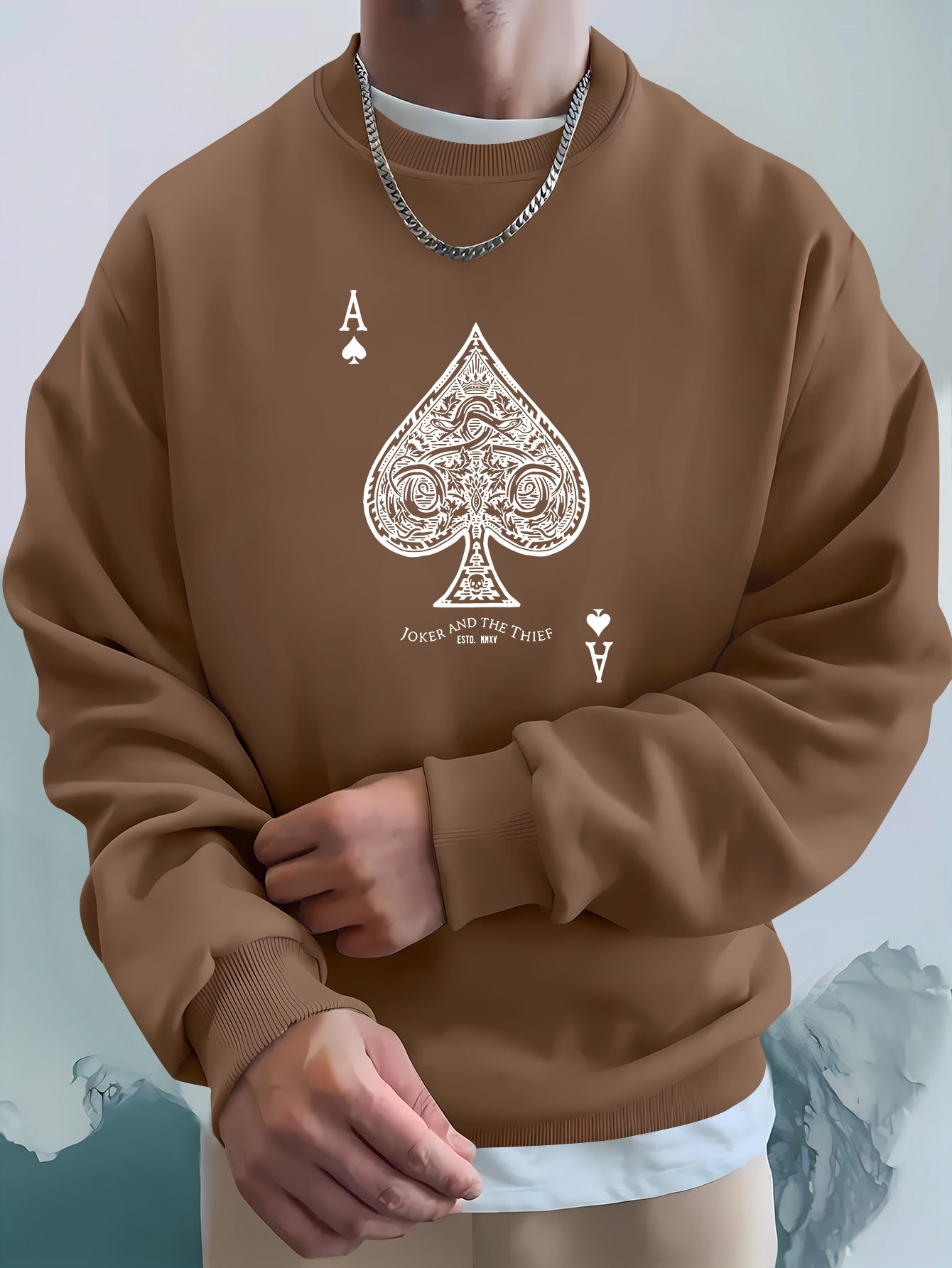 Playing Card Print Sweater