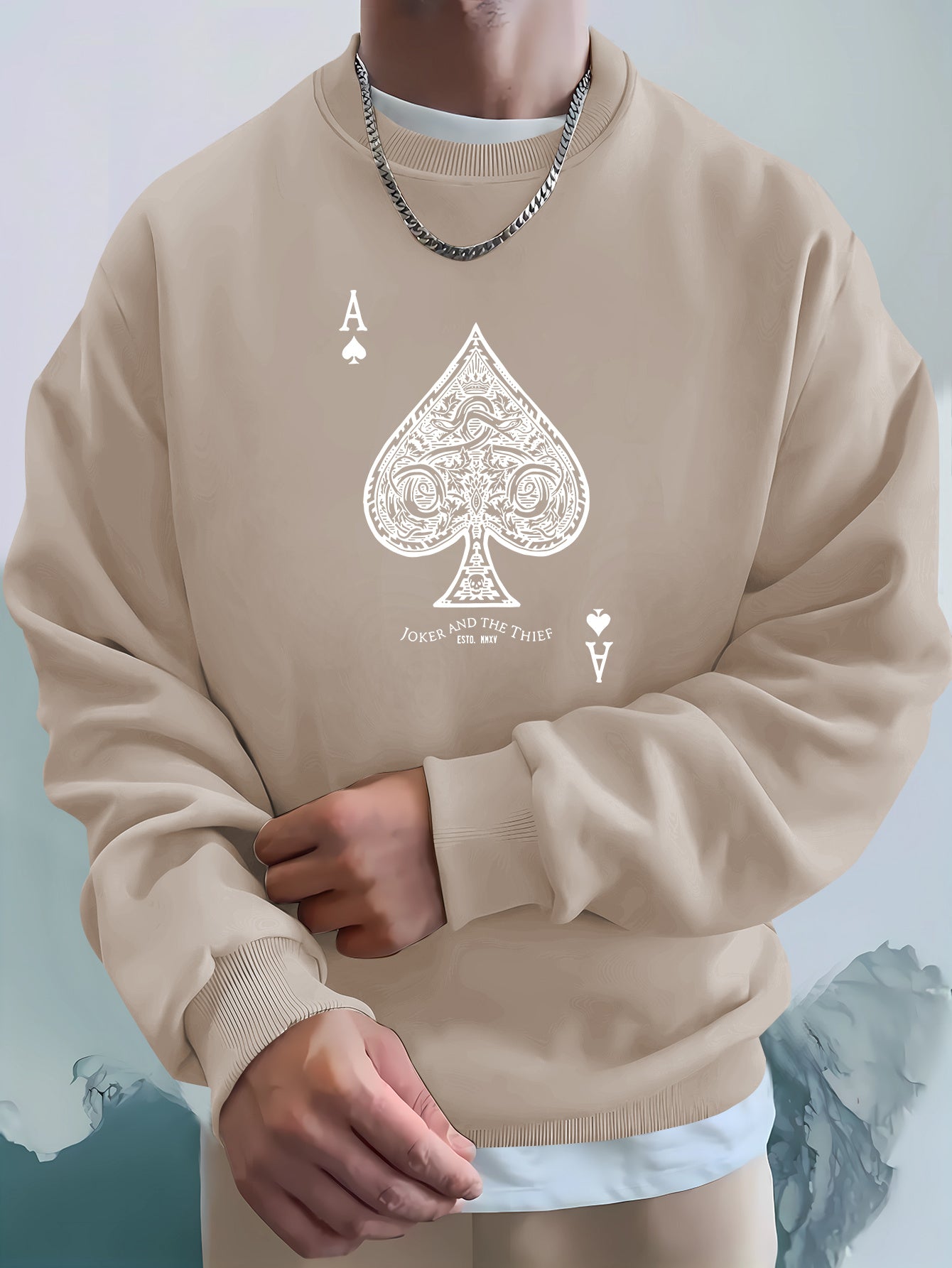 Playing Card Print Sweater