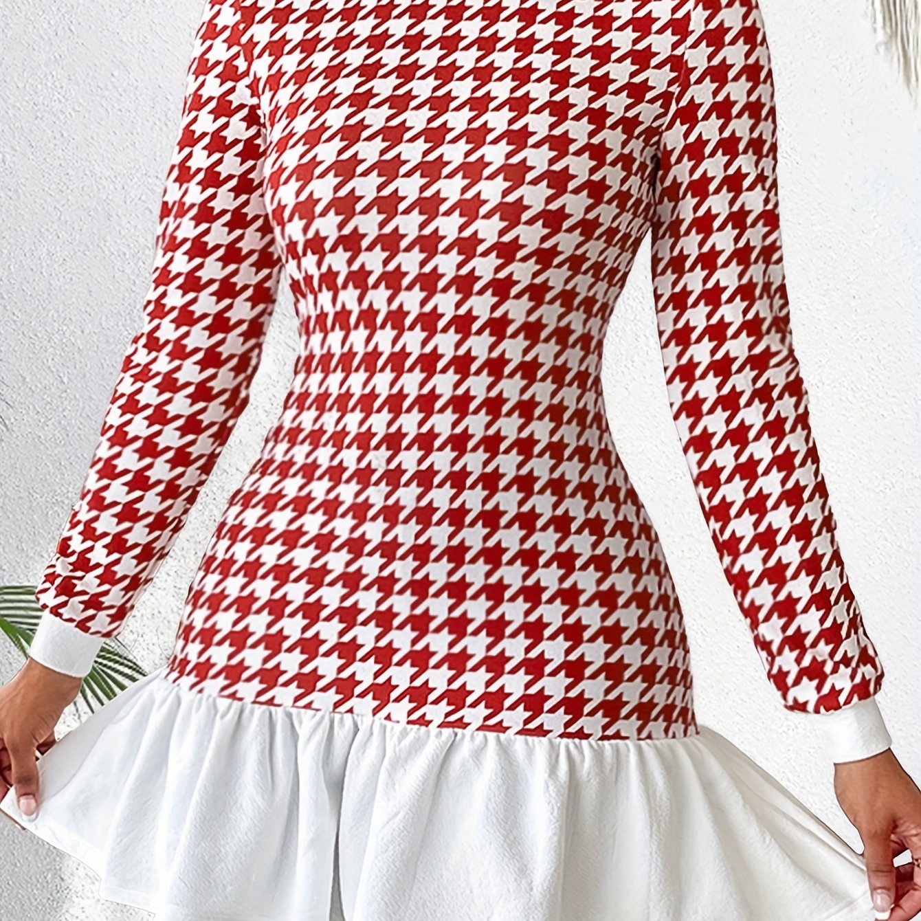 Houndstooth Print Dress