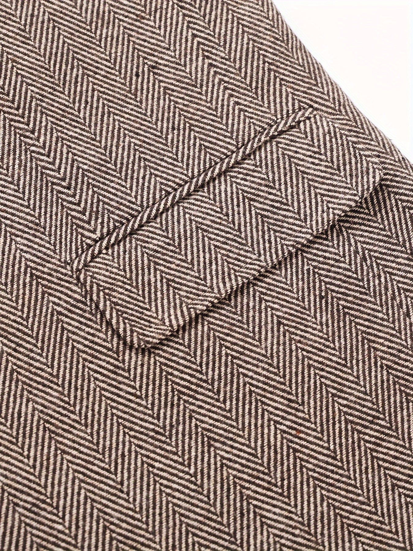 [Fast Arrival] Men's Vintage-Inspired Wool-Blend Tweed Blazer - Classic Striped, Long Sleeve, Single-Breasted, Non-Stretch Fabric, Perfect for All Seasons, with Pockets - Elegant Suit Jacket