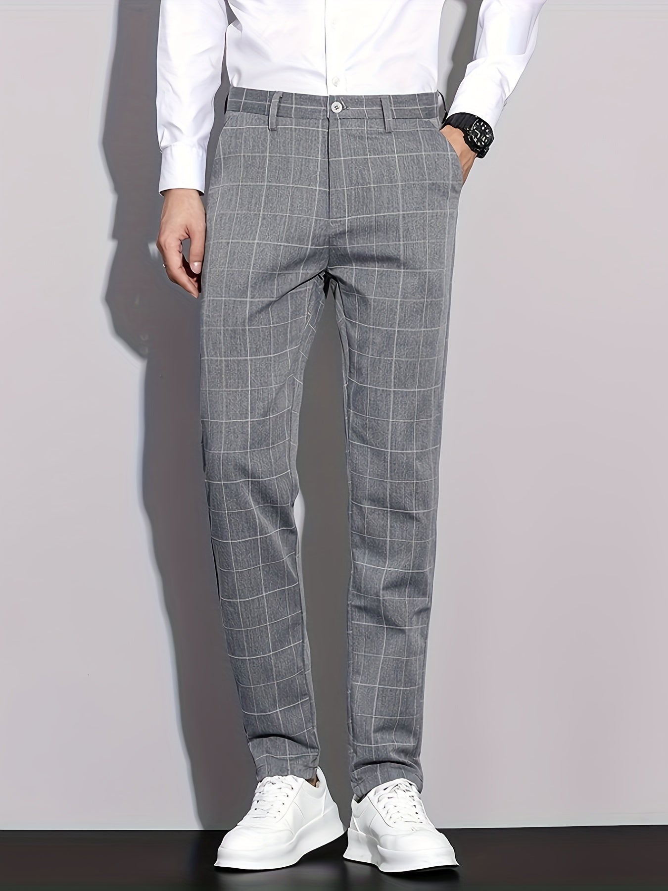 Formal Checkered Slim Fit Pants