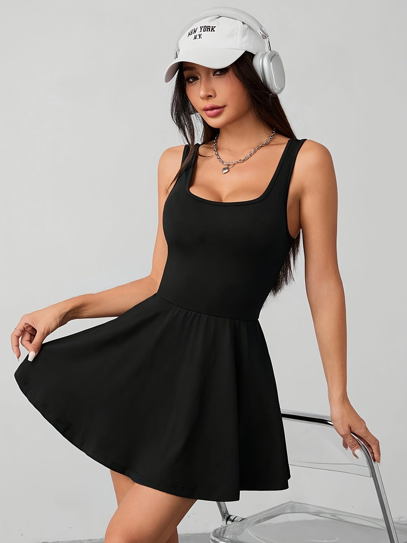 A Line Neck Dress