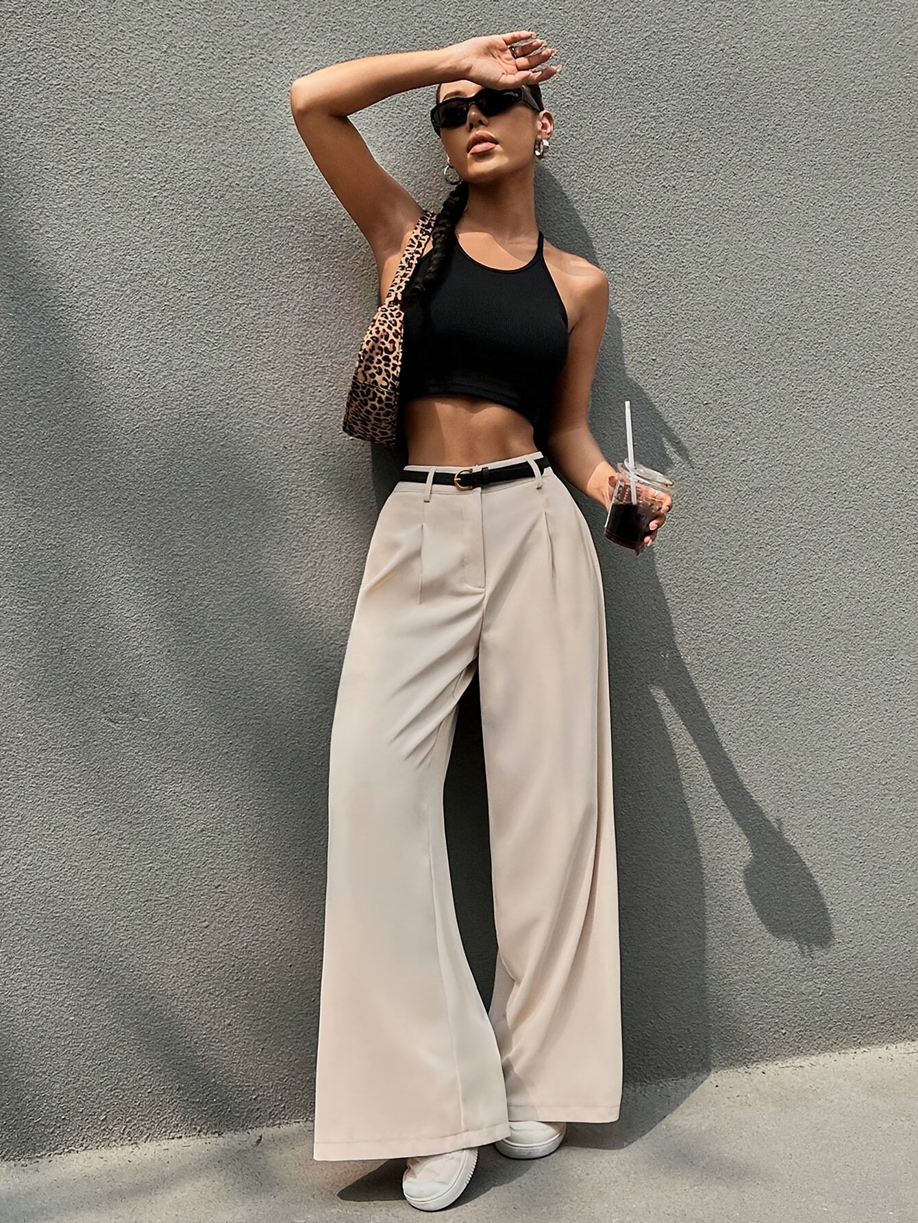 Elegant High Waist Wide Leg Pants