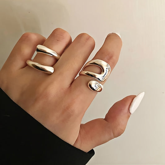 Adjustable Irregular Rings Set