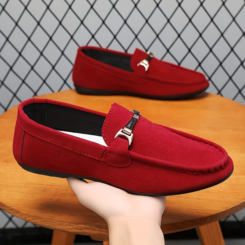 Men's Fashionable Loafer Shoes - Casual Street Style Slip-On Sneakers, Solid Color, Round Toe, All-Season Comfort, Suitable for Business and Casual Wear