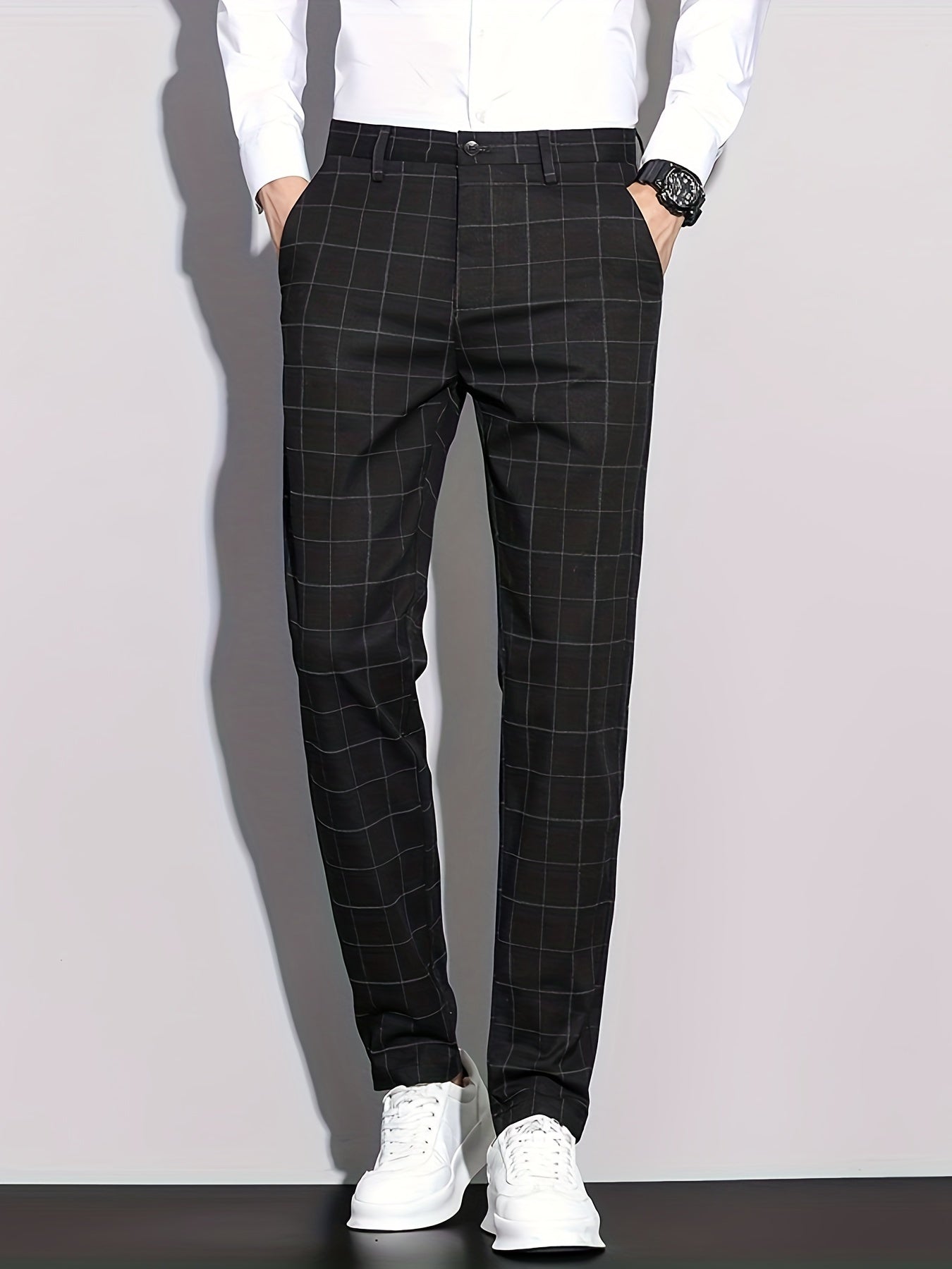 Formal Checkered Slim Fit Pants