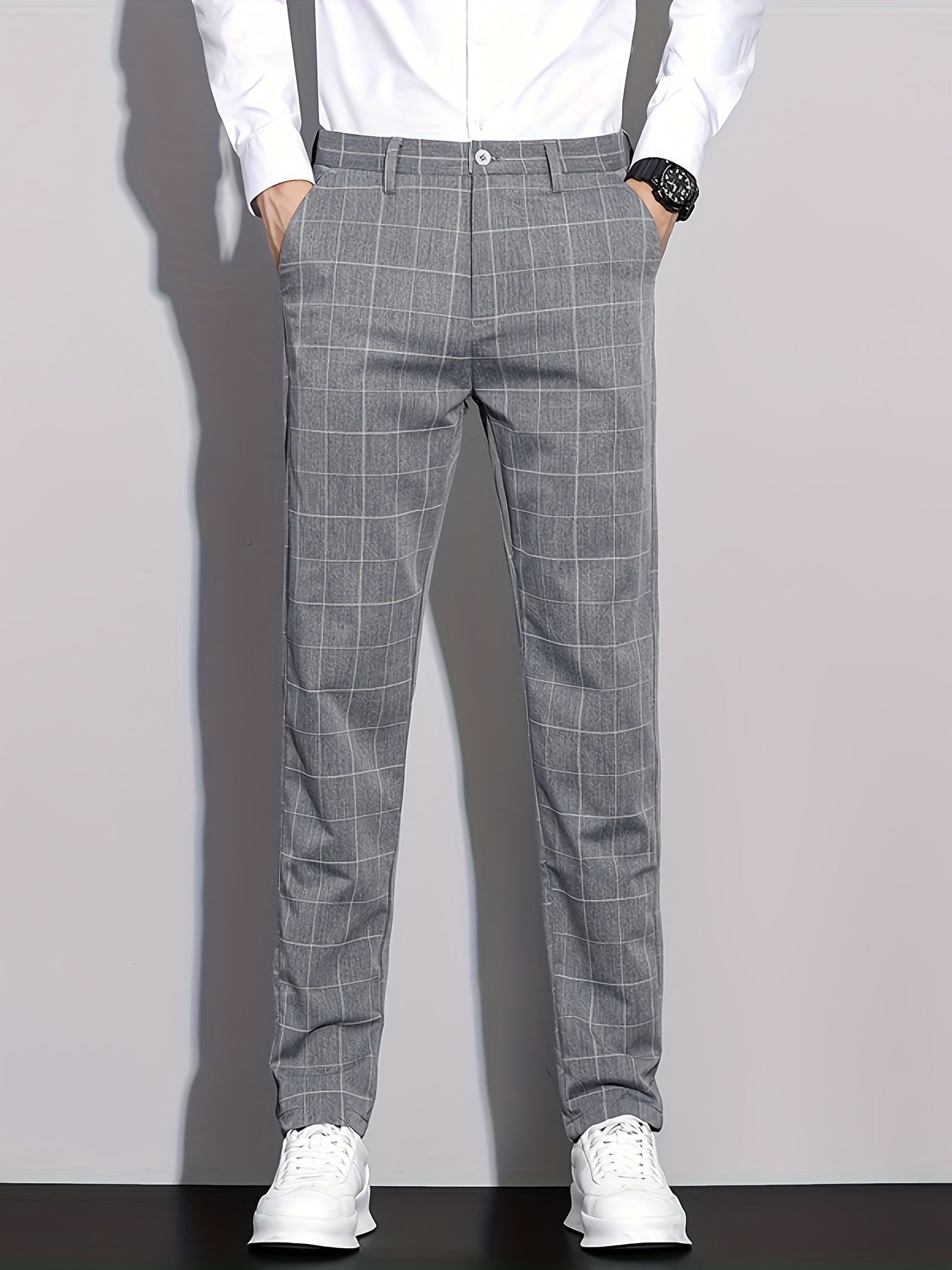 Formal Checkered Slim Fit Pants