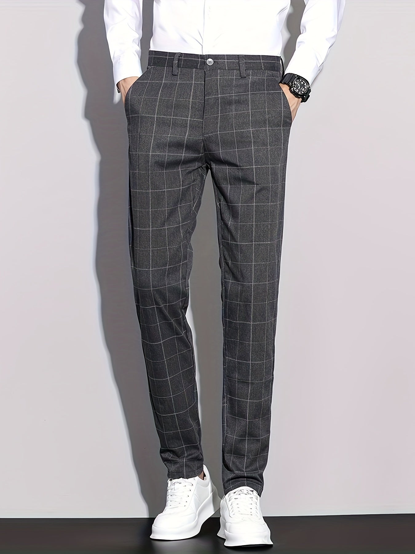 Formal Checkered Slim Fit Pants