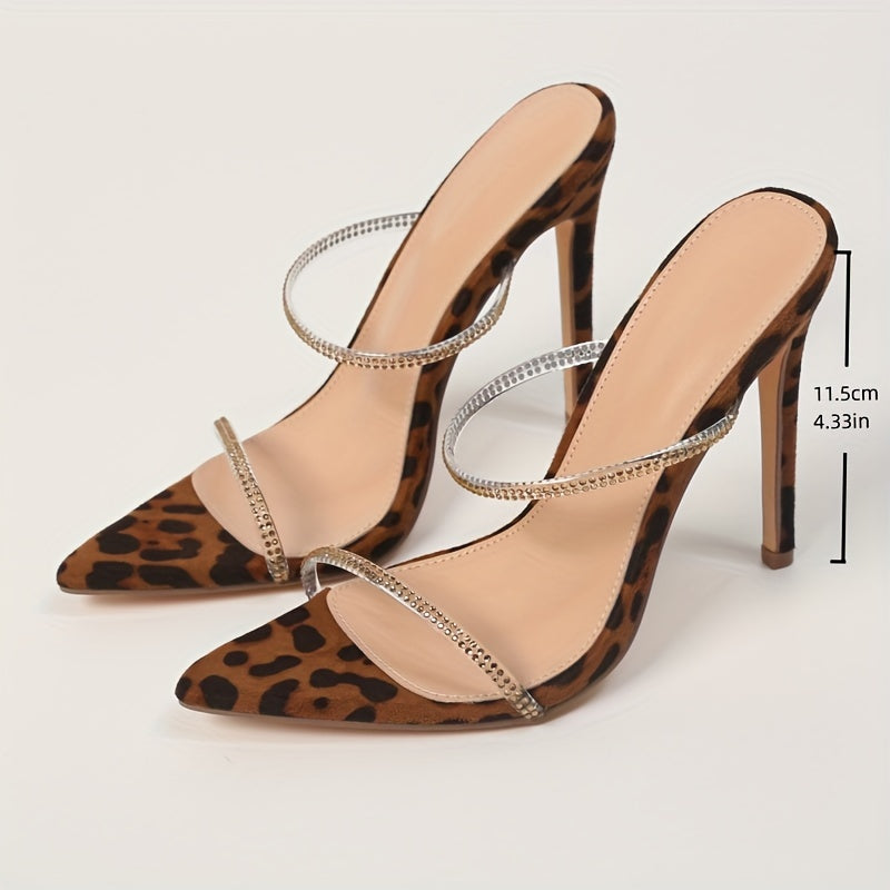 Leopard Print Strappy Stiletto Heels