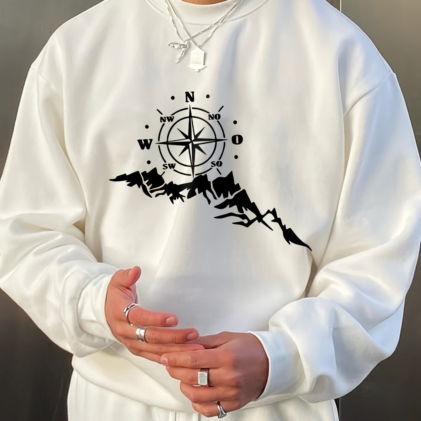 Compass Print Sweatshirt