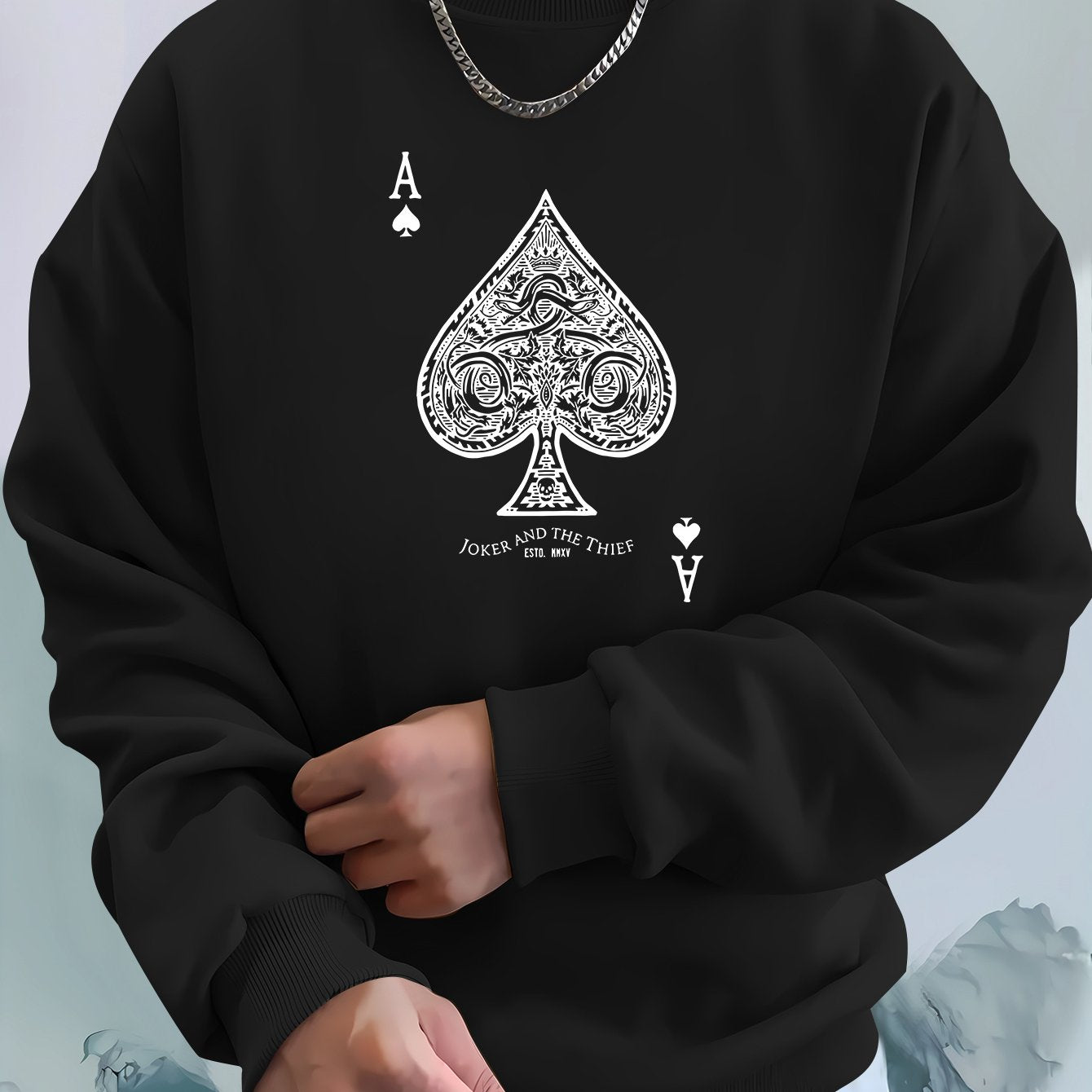 Playing Card Print Sweater