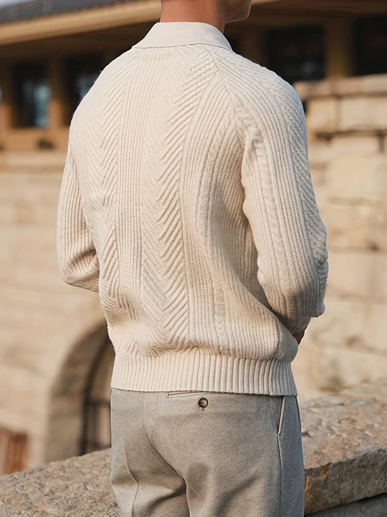 Retro Textured Knit Sweater