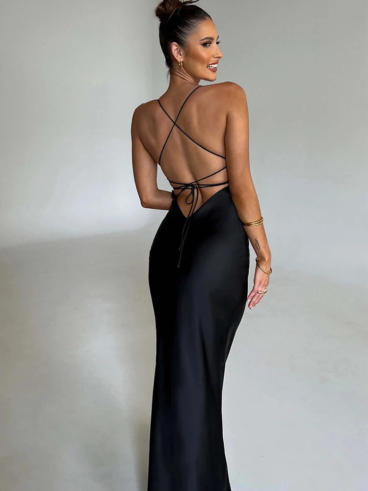 Articat Satin Backless Dress