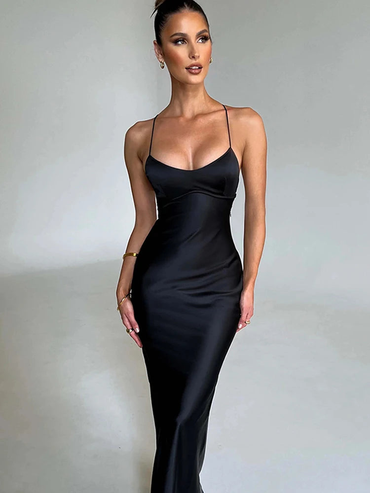 Articat Satin Backless Dress