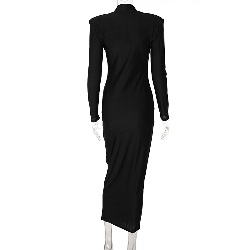 Hugcitar Solid Long Sleeve Dress