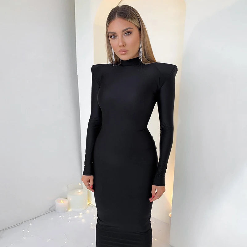 Hugcitar Solid Long Sleeve Dress