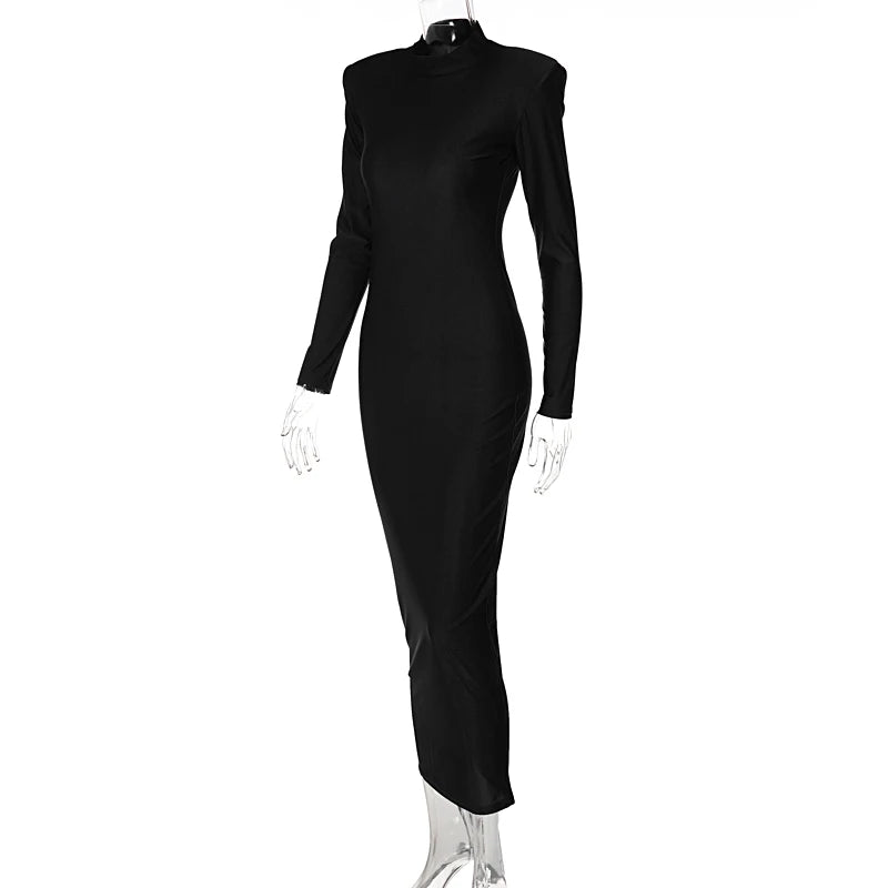 Hugcitar Solid Long Sleeve Dress