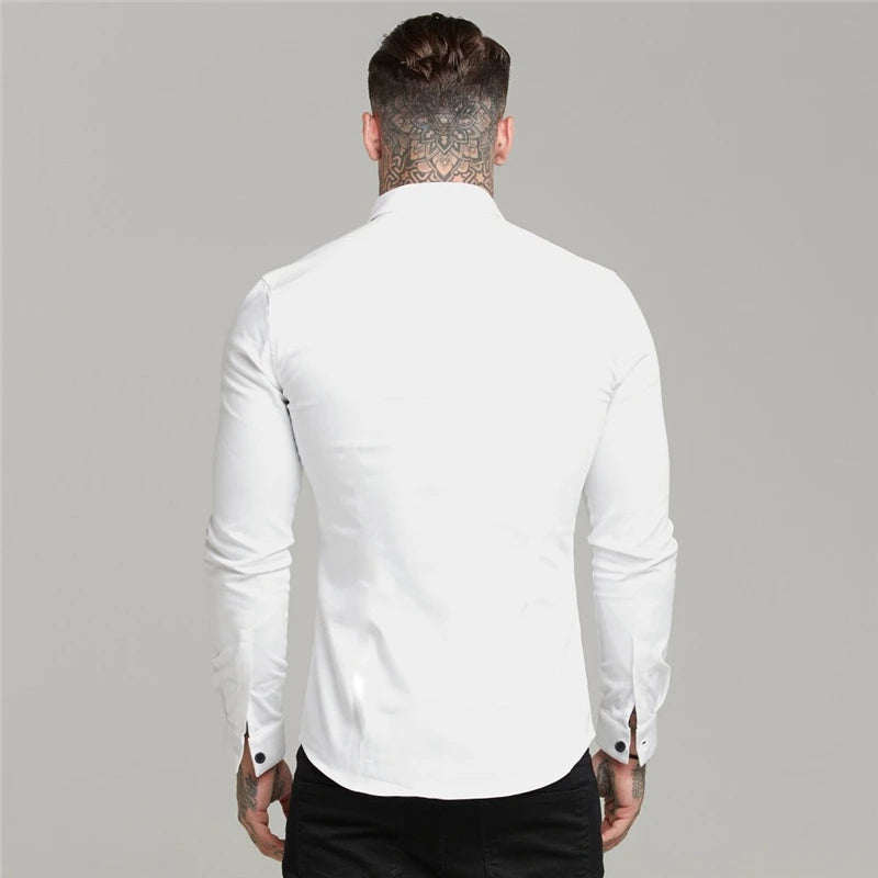 Shirt Men's Summer Thin Section Non-iron Modal Shirt Men's Black Long-sleeved Business Career Trend 6 Colors