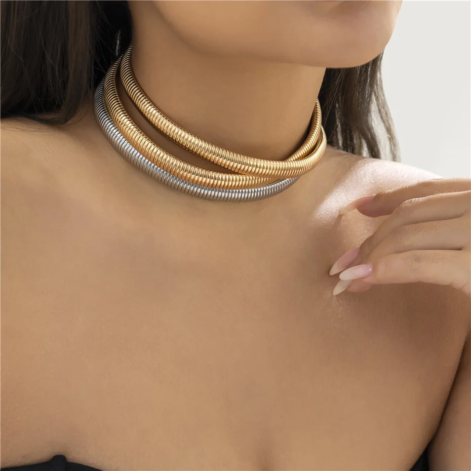 Twisted Torques Choker Necklace