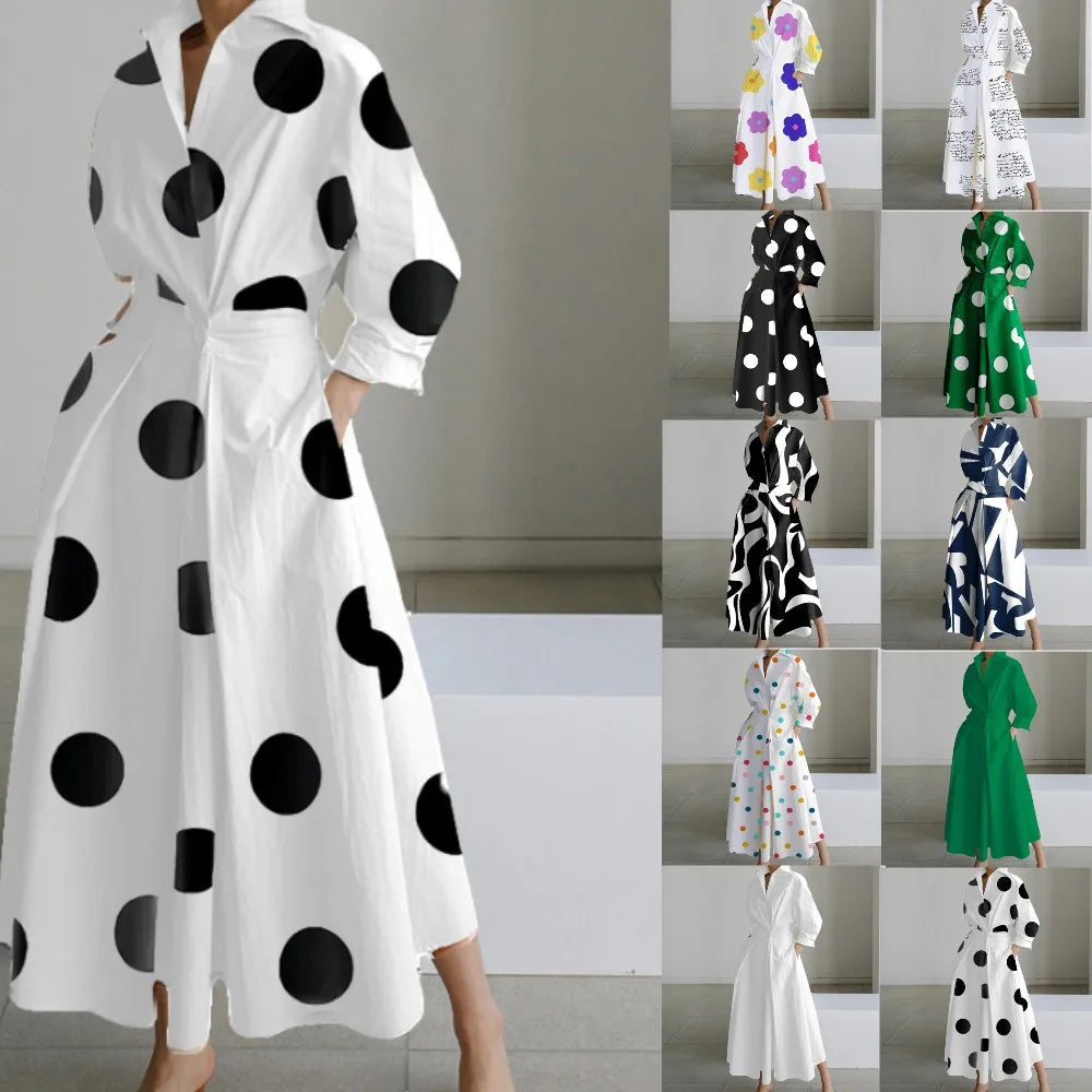 Dot Print Elegant Maxi Dress