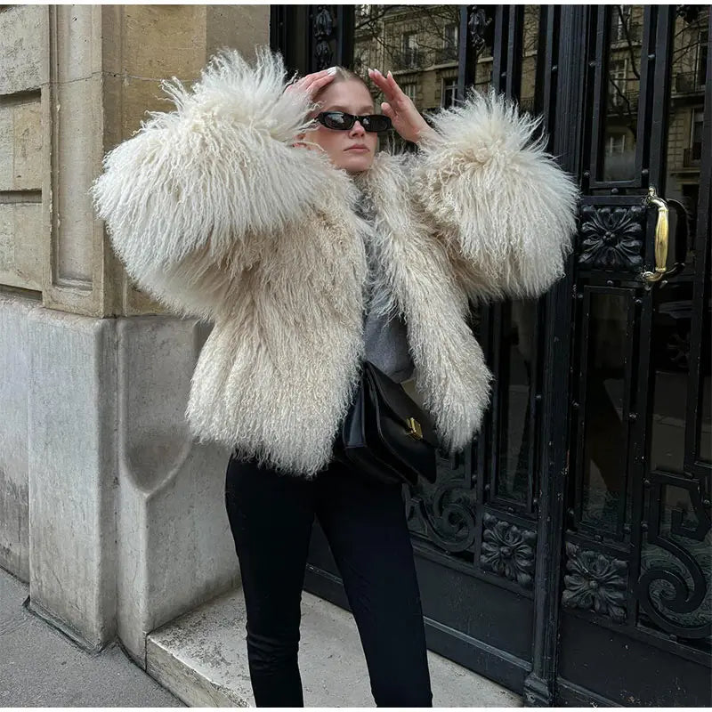 Vintage Fluffy Shearling Coat