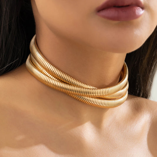 Twisted Torques Choker Necklace