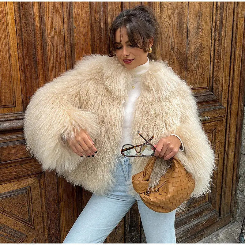 Vintage Fluffy Shearling Coat