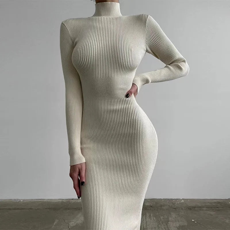 Knitted Turtleneck Dress