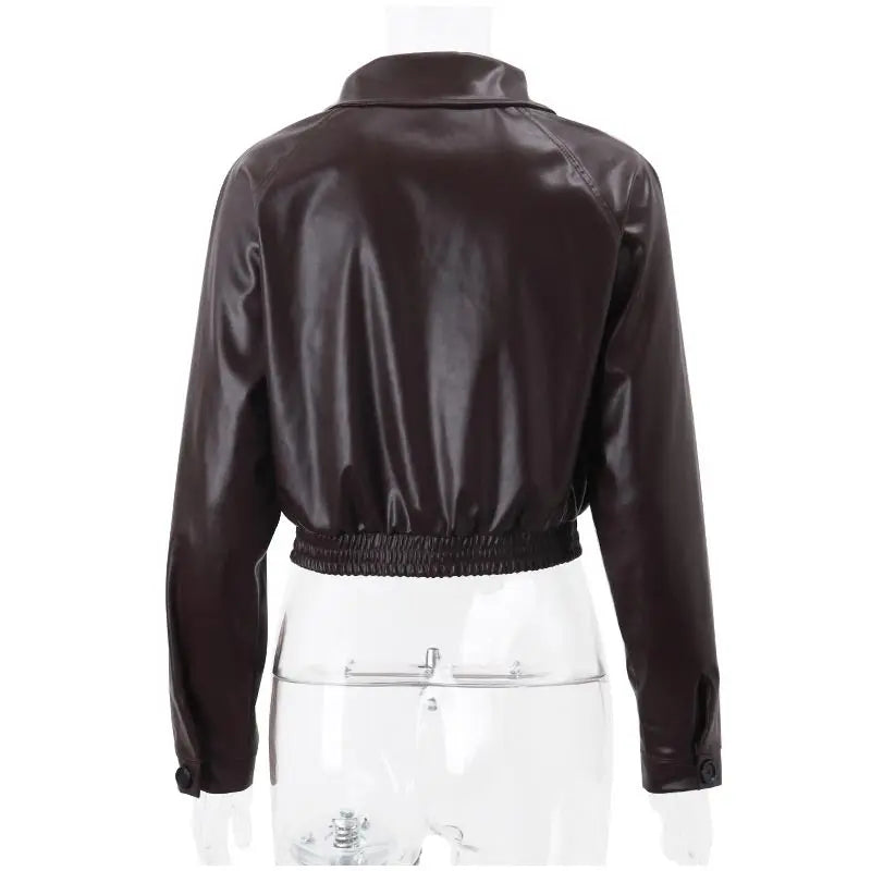 Plum Leather Bomber