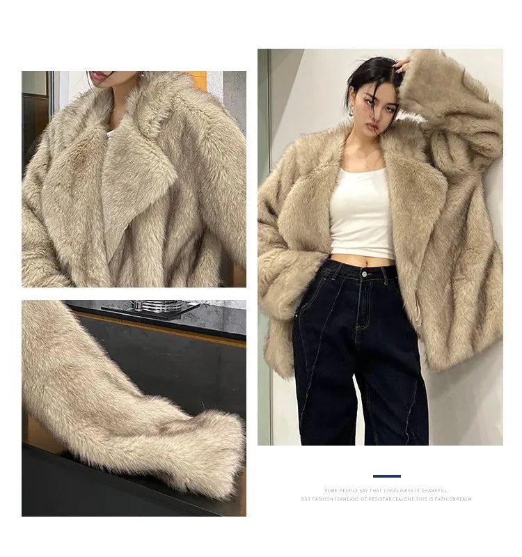 Lapel Faux Coat