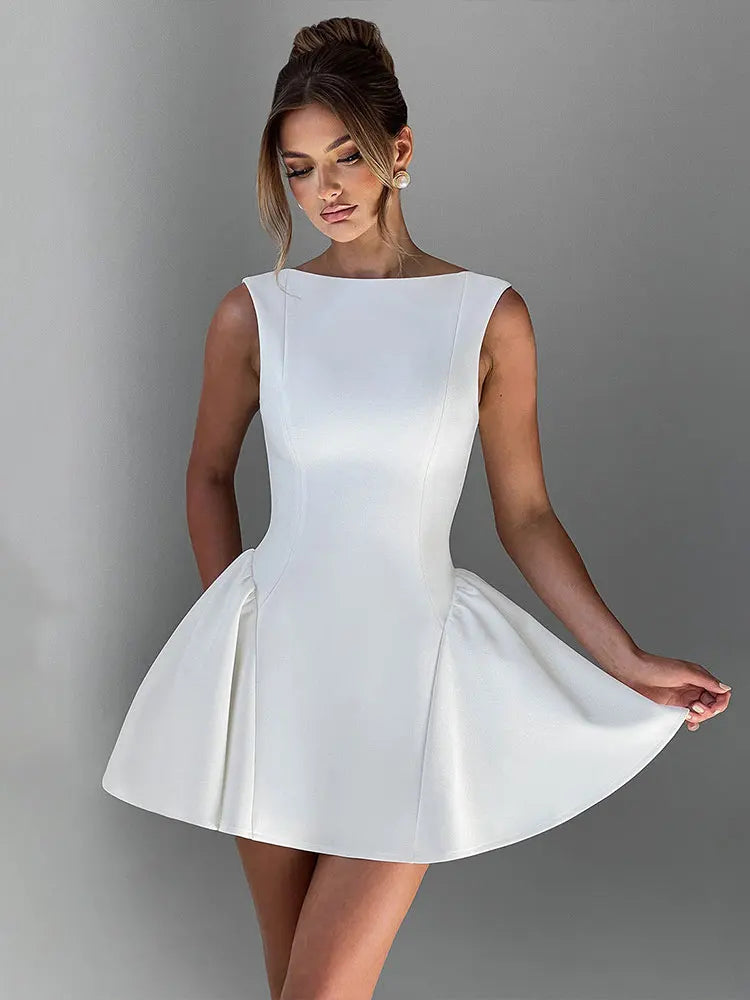 Backless Ruched Mini Dress