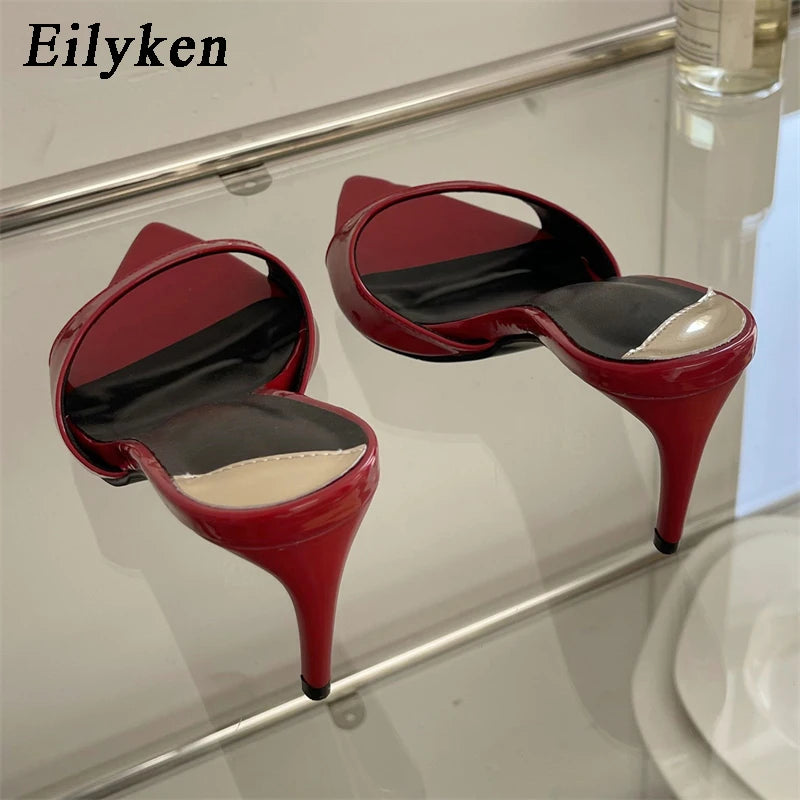 Eilyken Sexy Thin Heels Slipper For Women Summer Fashion Pointed Toe Slides Stripper Party Sandal Mule Shoes Zapatillas Mujer