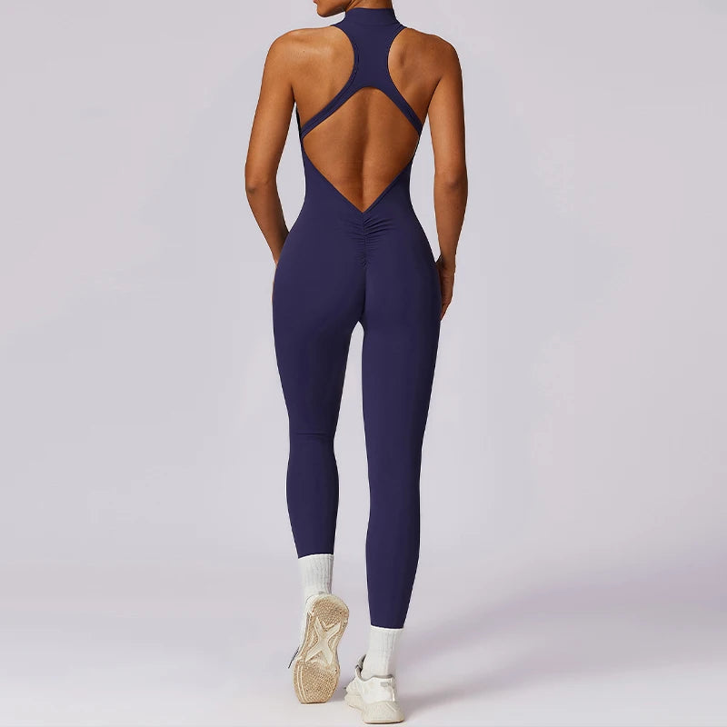 V Back One-piece Sports Suit