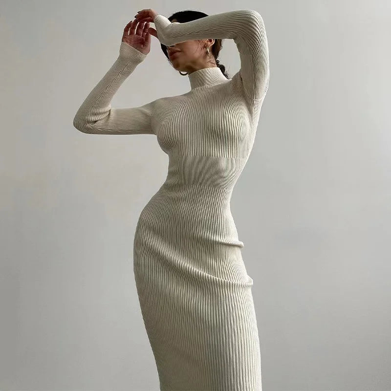 Knitted Turtleneck Dress