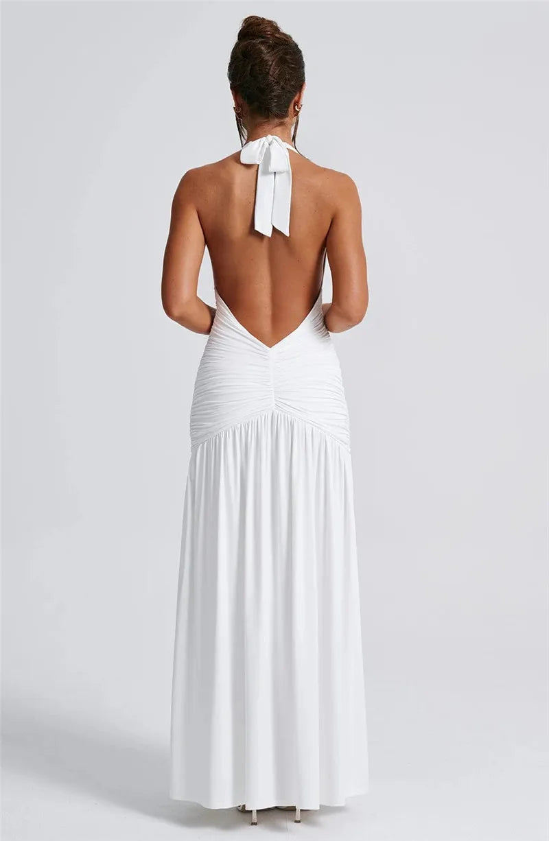 Halter Deep V Dress