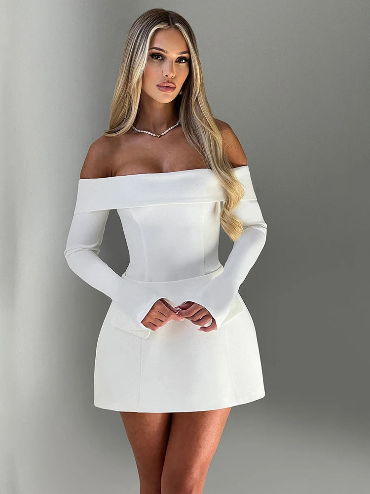 Off Shoulder A-line Dress