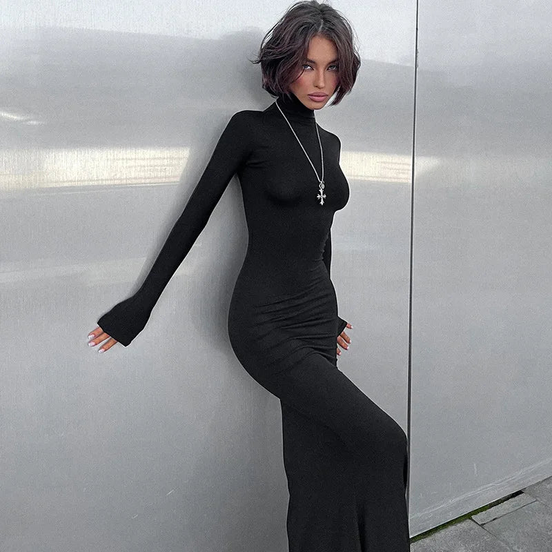 Winter Turtleneck Elegant Dress