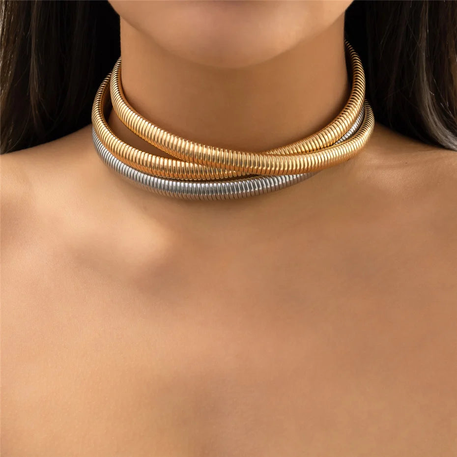 Twisted Torques Choker Necklace