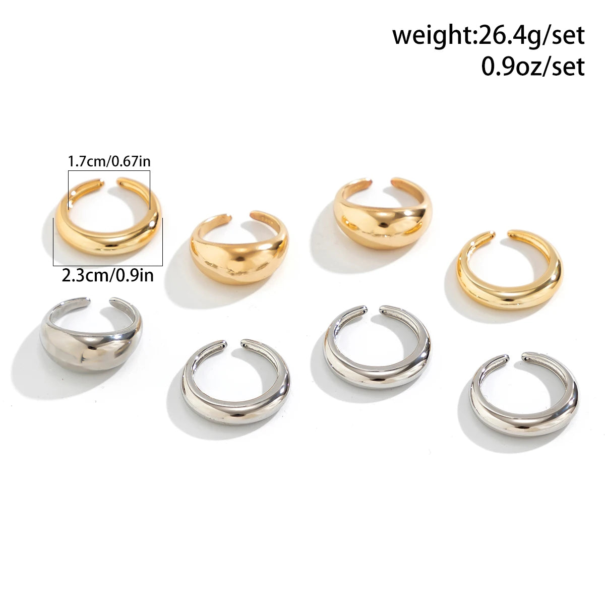 8 Water Drop Rings