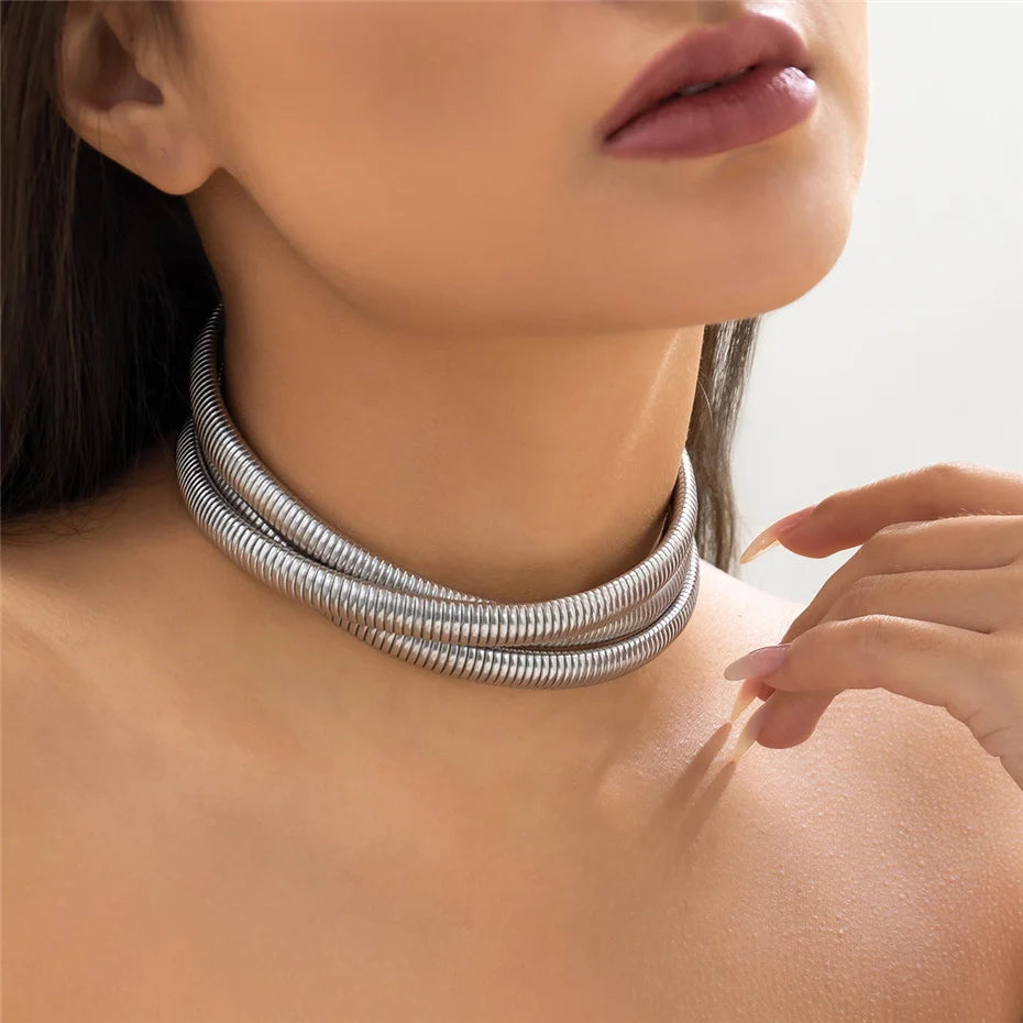 Twisted Torques Choker Necklace