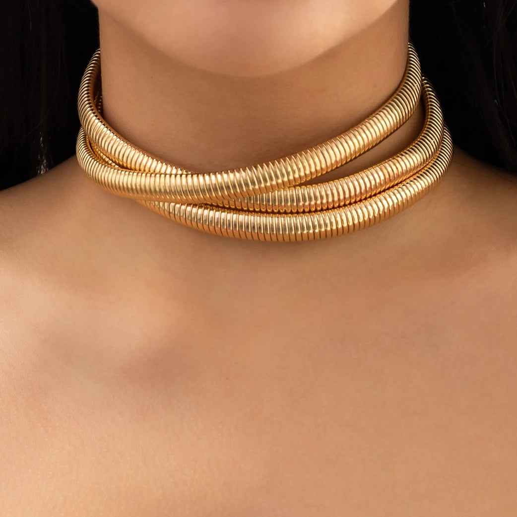 Twisted Torques Choker Necklace