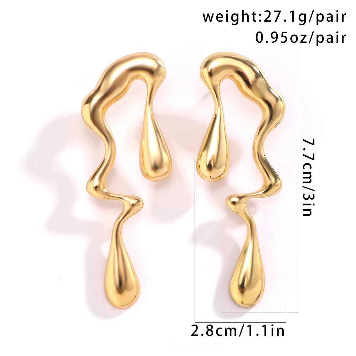 Irregular Water Drops Stud Earrings