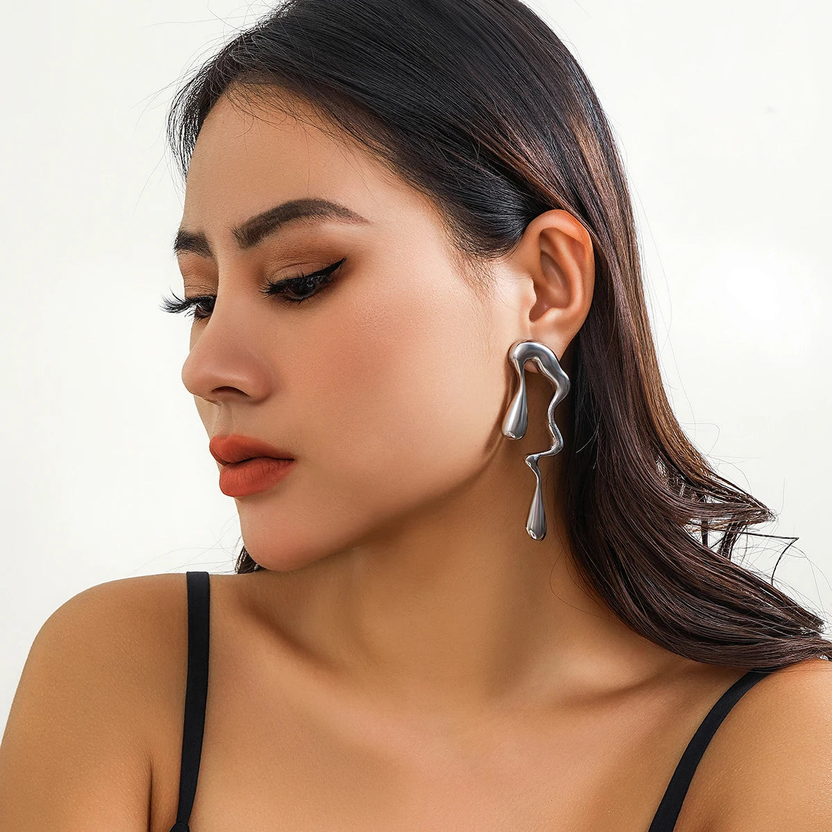 Irregular Water Drops Stud Earrings