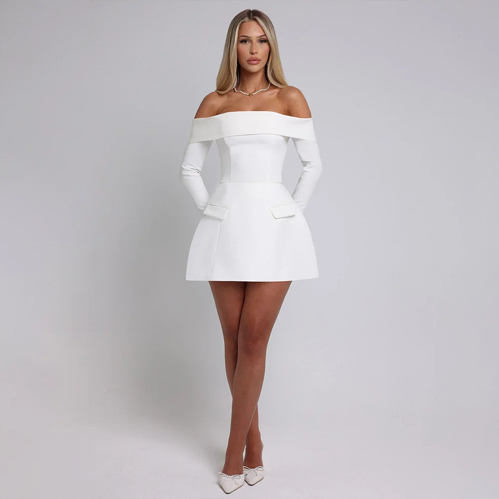 Off Shoulder A-line Dress