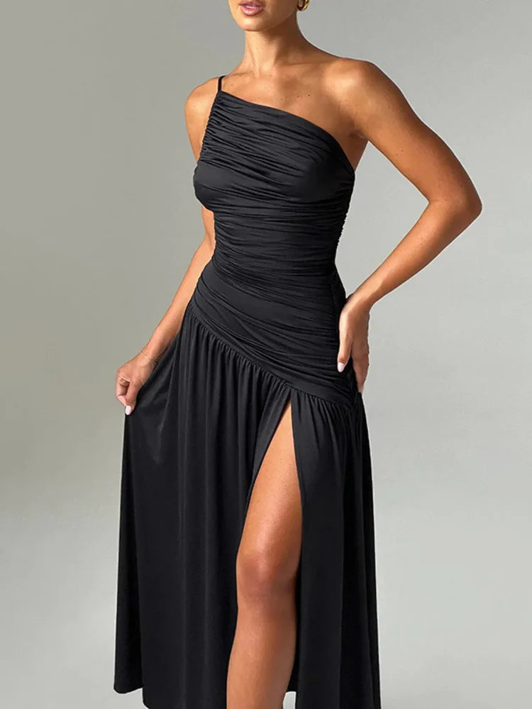 VividGlow Backless Dress