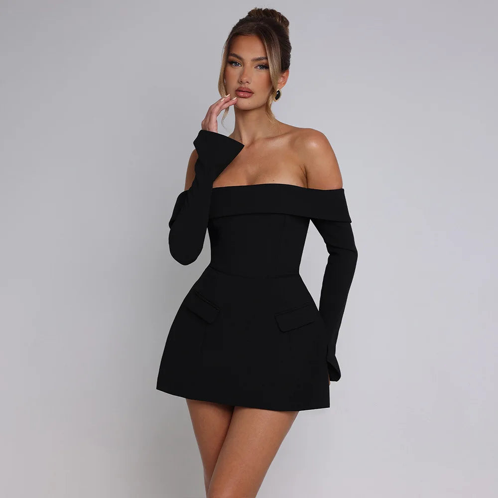 Off Shoulder A-line Dress