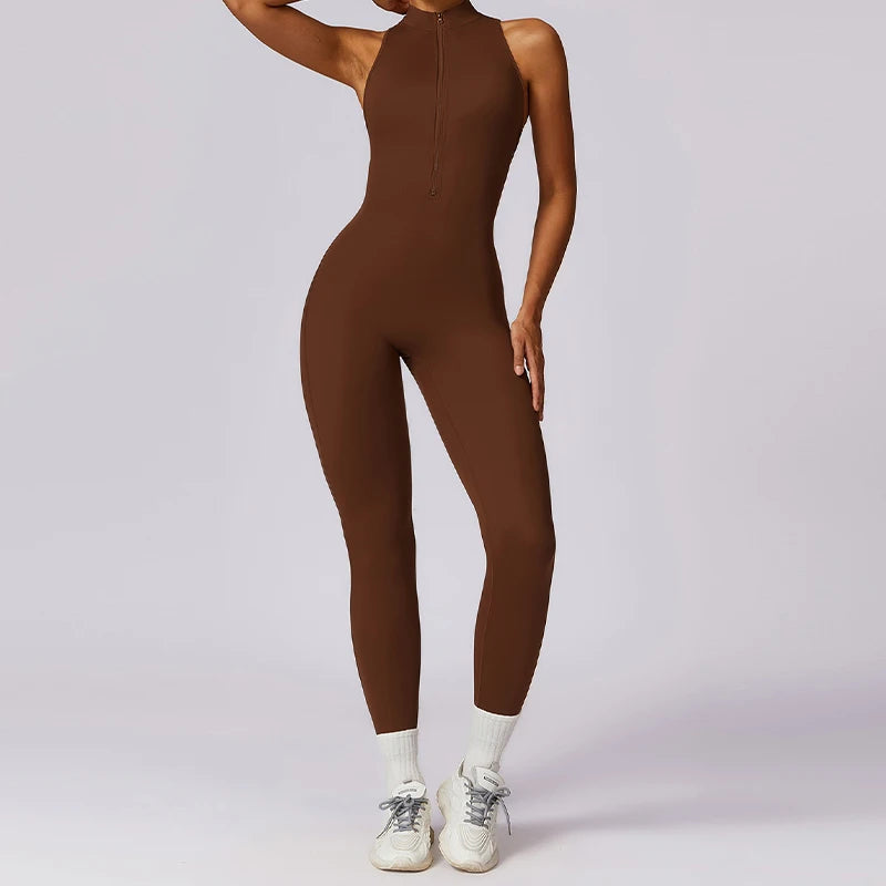 V Back One-piece Sports Suit